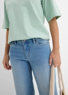 Katoenen boxy shirt van slub garen (set van 2) • zwart-kristalmint • bonprix online shop