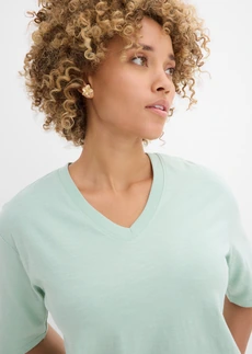 Katoenen boxy shirt van slub garen (set van 2) • zwart-kristalmint • bonprix online shop