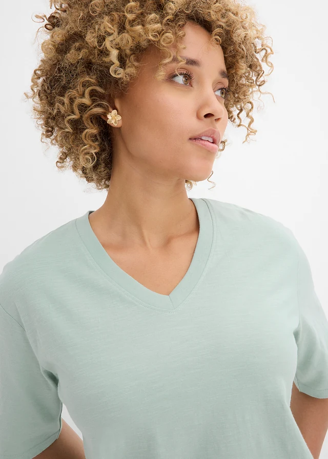Katoenen boxy shirt van slub garen (set van 2) • zwart-kristalmint • product-page.page-title-suffix