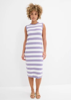 Robe en maille • violine fumé-écru rayé • Boutique bonprix