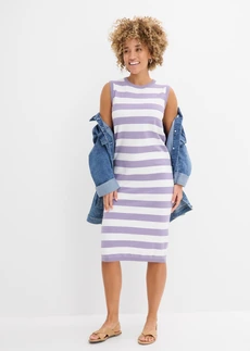 Robe en maille • violine fumé-écru rayé • Boutique bonprix