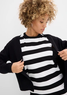 Gebreide jurk • zwart-wolwit gestreept • bonprix online shop