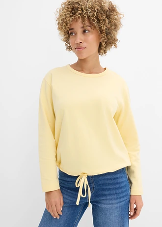Bluza z czystej bawełny organicznej, kolor: żółty pastelowy