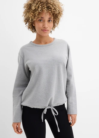 Bluza z bawełną organiczną • jasnoszary melanż • sklep bonprix