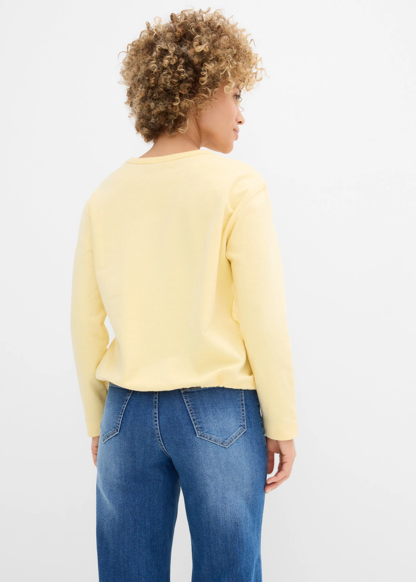 Bluză casual din bumbac organic 100% • galben pastel • magazin bonprix