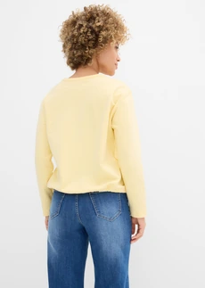 Sweater van biologisch katoen, Kleur: pastelgeel