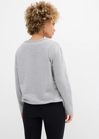 Bluza z bawełną organiczną • jasnoszary melanż • sklep bonprix