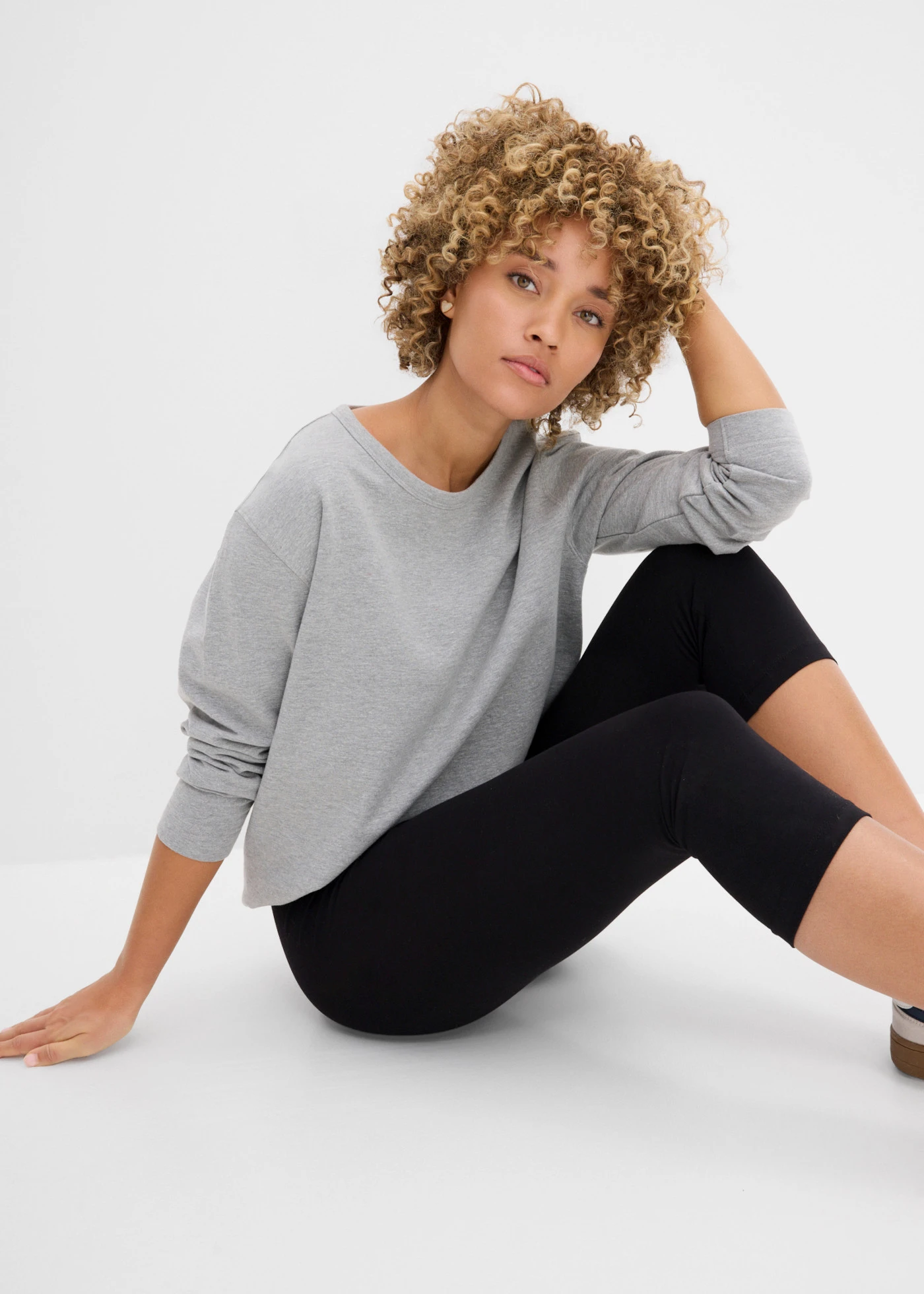 Bluza z bawełną organiczną • jasnoszary melanż • sklep bonprix
