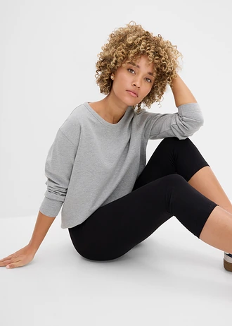 Bluza z bawełną organiczną • jasnoszary melanż • sklep bonprix