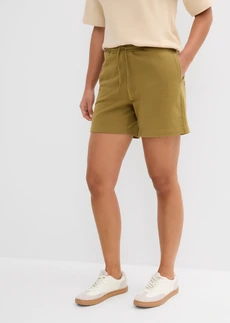 Sweat short van puur biologisch katoen • natuurgroen • bonprix online shop