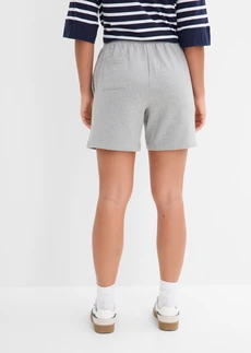 Short en sweat 100% coton, Couleur: gris clair chiné