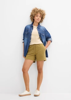 Sweat short van puur biologisch katoen • natuurgroen • bonprix online shop