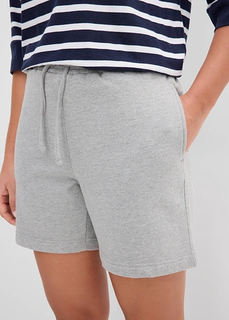Short sweat 100% coton • gris clair chiné • Boutique bonprix