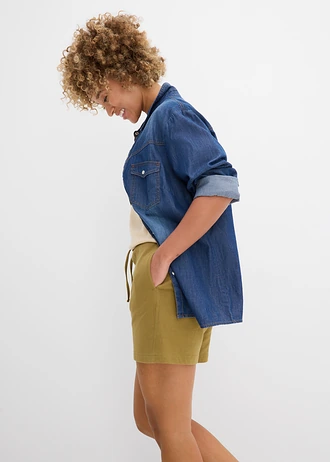 Sweat short met biologisch katoen • natuurgroen • bonprix online shop