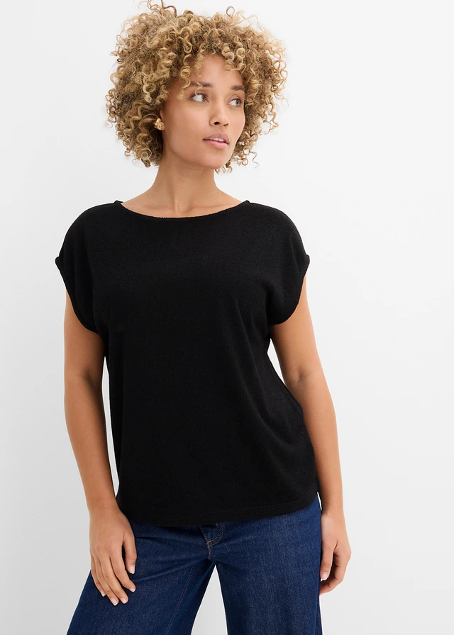 T-shirt oversize aspect maille • noir • product-page.page-title-suffix