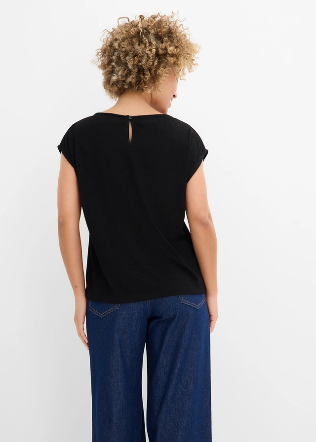 T-shirt oversize aspect maille • noir • product-page.page-title-suffix