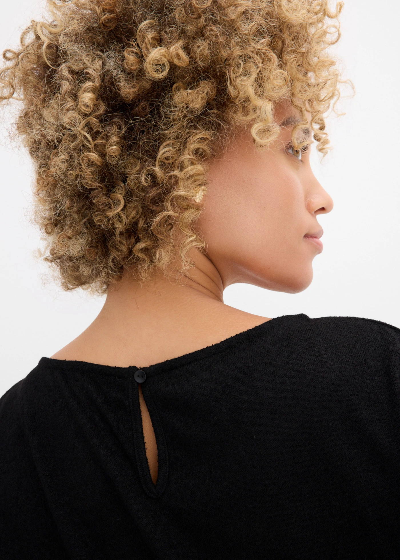 Bluză oversize cu aspect tricotat • negru • magazin bonprix