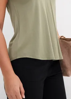 Top z jemného viskózového mixu • olivová • obchod bonprix