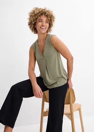 Top in een zachte viscosemix • olijfgroen • bonprix online shop