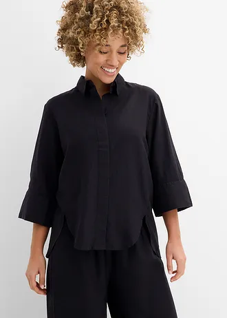 Chemisier en matière rafraîchissante • noir • Boutique bonprix