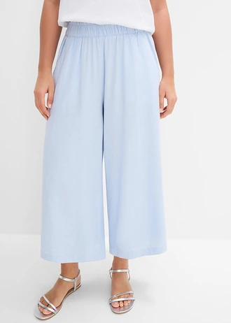 Palazzo nadrág lenvászon keverékből • púderkék • bonprix áruház