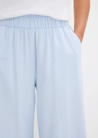 Palazzo nadrág lenvászon keverékből • púderkék • bonprix áruház