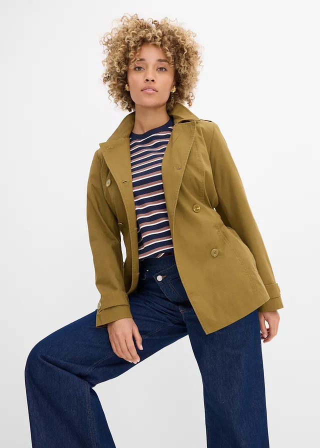 Korte trenchcoat • natuurgroen • product-page.page-title-suffix