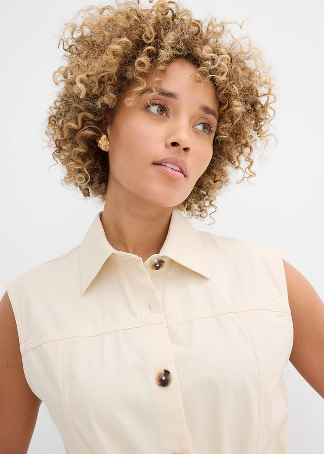 Vest met riem, van katoen • kiezelgrijs • product-page.page-title-suffix