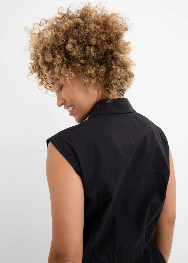 Vest met riem, van katoen • zwart • product-page.page-title-suffix