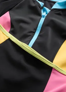 Bikini z długim rękawem (komplet 2-cz.) • czarno-różowo-żółty • sklep bonprix