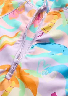 Salopetă de baie • liliachiu pastel cu imprimeu • magazin bonprix