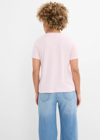 T-shirt à imprimé, Couleur: rose clair/marron foncé graphique