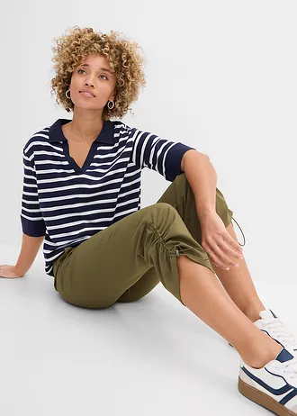 Sneldrogende outdoor broek met rijgkoordjes • donkerolijfgroen • bonprix online shop