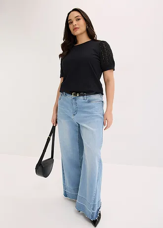 Tričko z bavlněné směsi, barva: černá