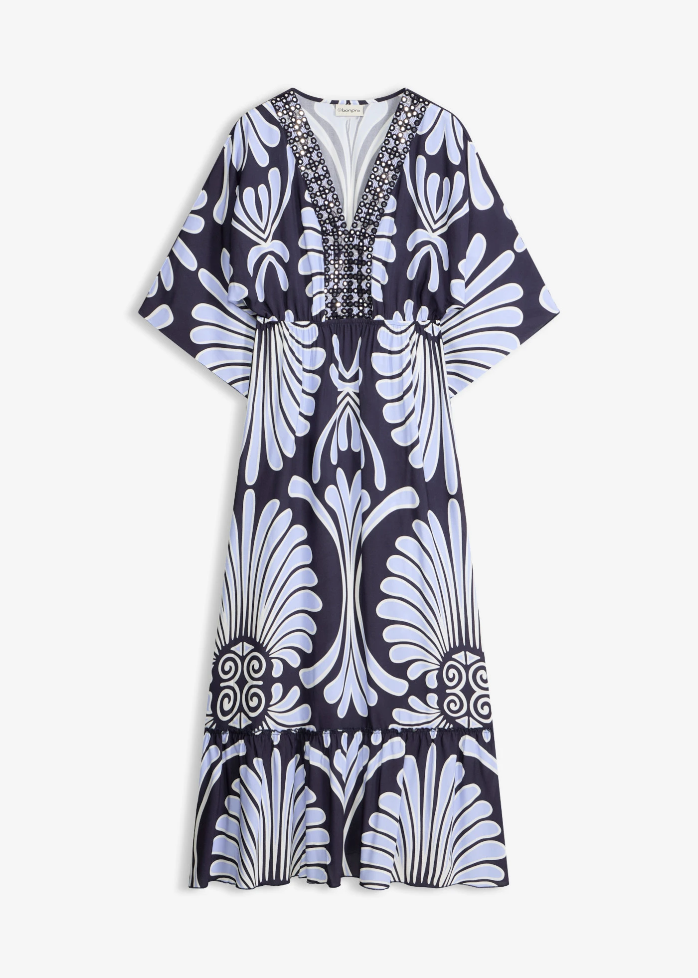 Rochie maxi din viscoză fluidă • bleumarin/bleu cu imprimeu • magazin bonprix