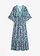 Maxi jurk van soepele viscose, Kleur: turkoois/paars gedessineerd
