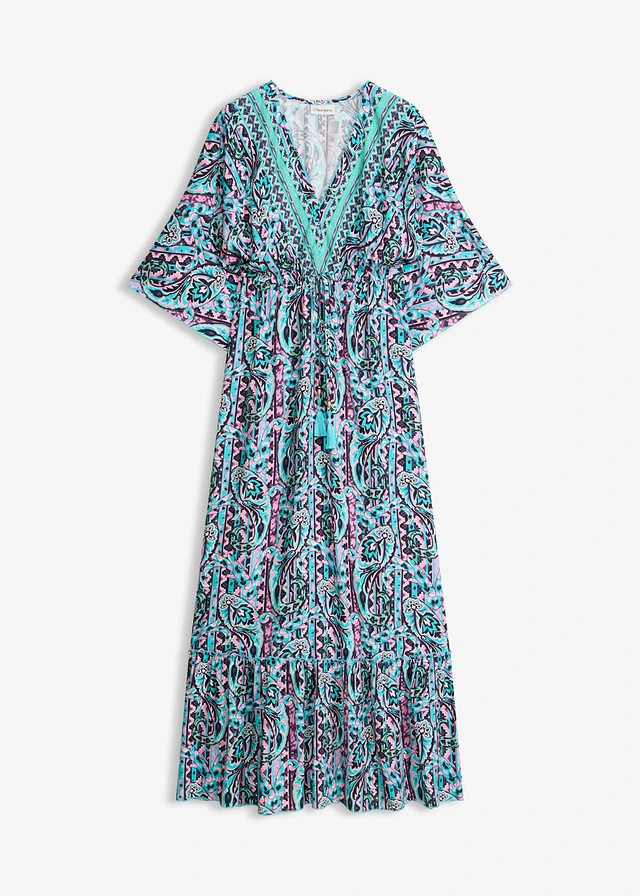 Rochie maxi cu imprimeu din viscoză fluidă