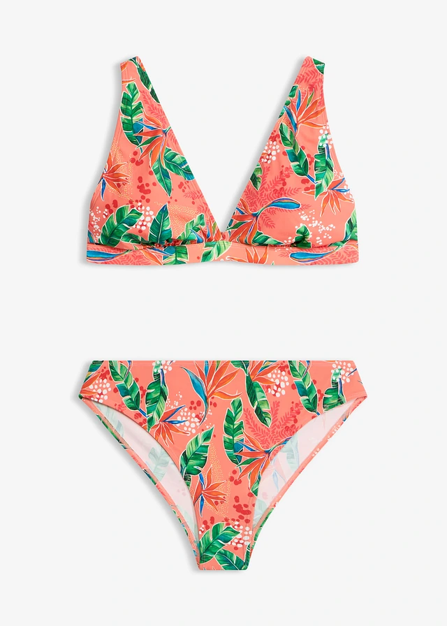 Triangel bikini (2-dlg. set), Kleur: koraal bloemenprint