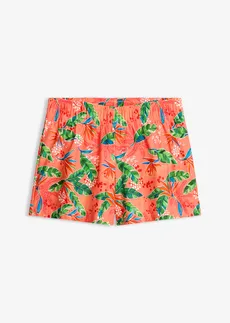Zwemshort met binnenbroekje, Kleur: koraal met bloemenprint