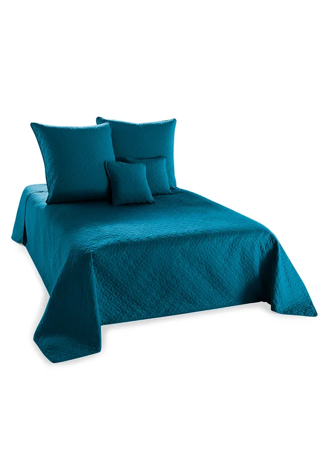 Lot de 2 housses de coussin avec surpiqûres, Couleur: pétrole