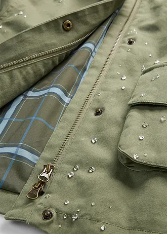 Veste déperlante avec doublure à carreaux • olive • Boutique bonprix