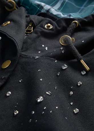 Veste déperlante avec doublure à carreaux • noir • Boutique bonprix