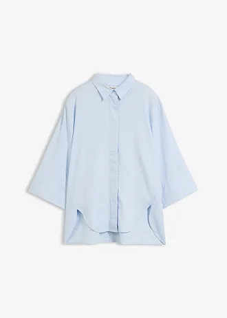 Blúz hűsítő lenvászon keverékből • púderkék • bonprix áruház