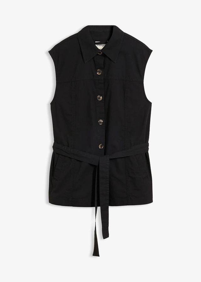 Vest met riem, van katoen