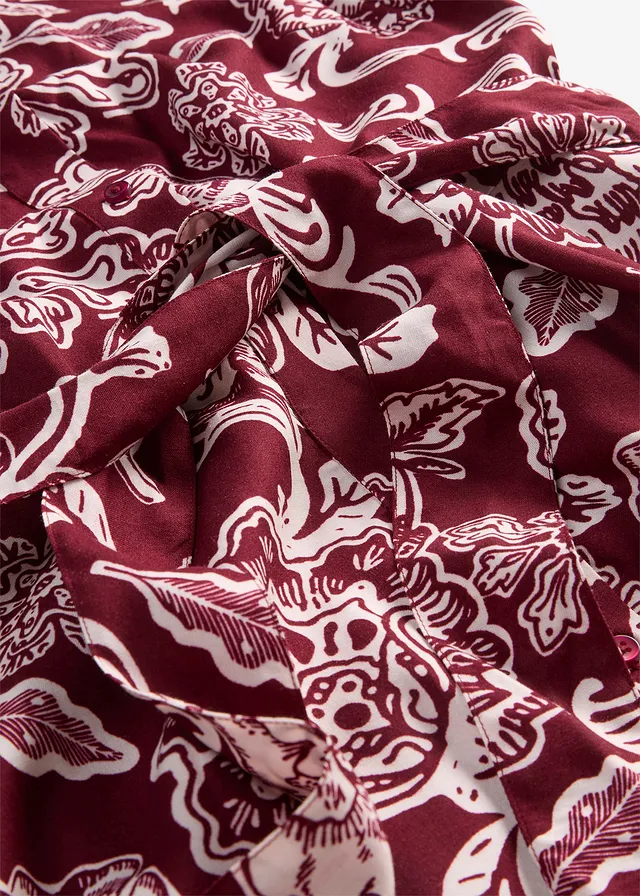 Robe-chemise en viscose fluide • rouge rubis-rose clair floral • product-page.page-title-suffix