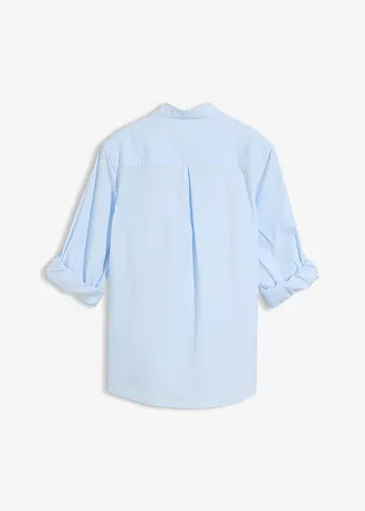 Jongens overhemd met lange mouwen en turn-ups • poederblauw • bonprix online shop