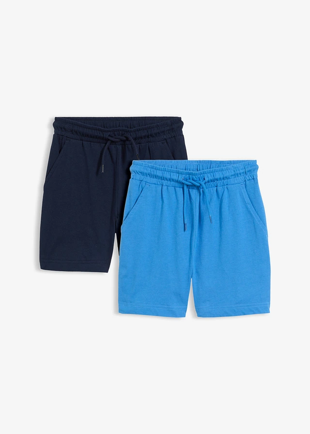 Jersey bermuda van puur biologisch katoen (set van 3), Kleur: donkerblauw+gletsjerblauw+aqua
