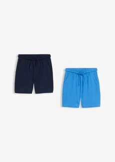 Lot de 3 bermudas en jersey 100% coton, Couleur: bleu foncé + bleu glacier + bleu lagon