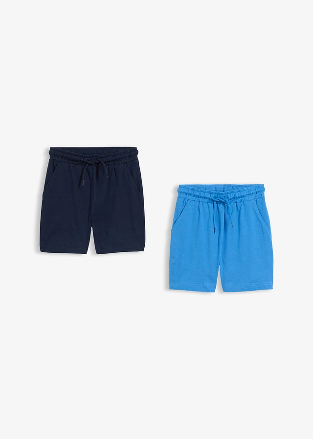 Jersey bermuda van puur biologisch katoen (set van 3), Kleur: donkerblauw+gletsjerblauw+aqua