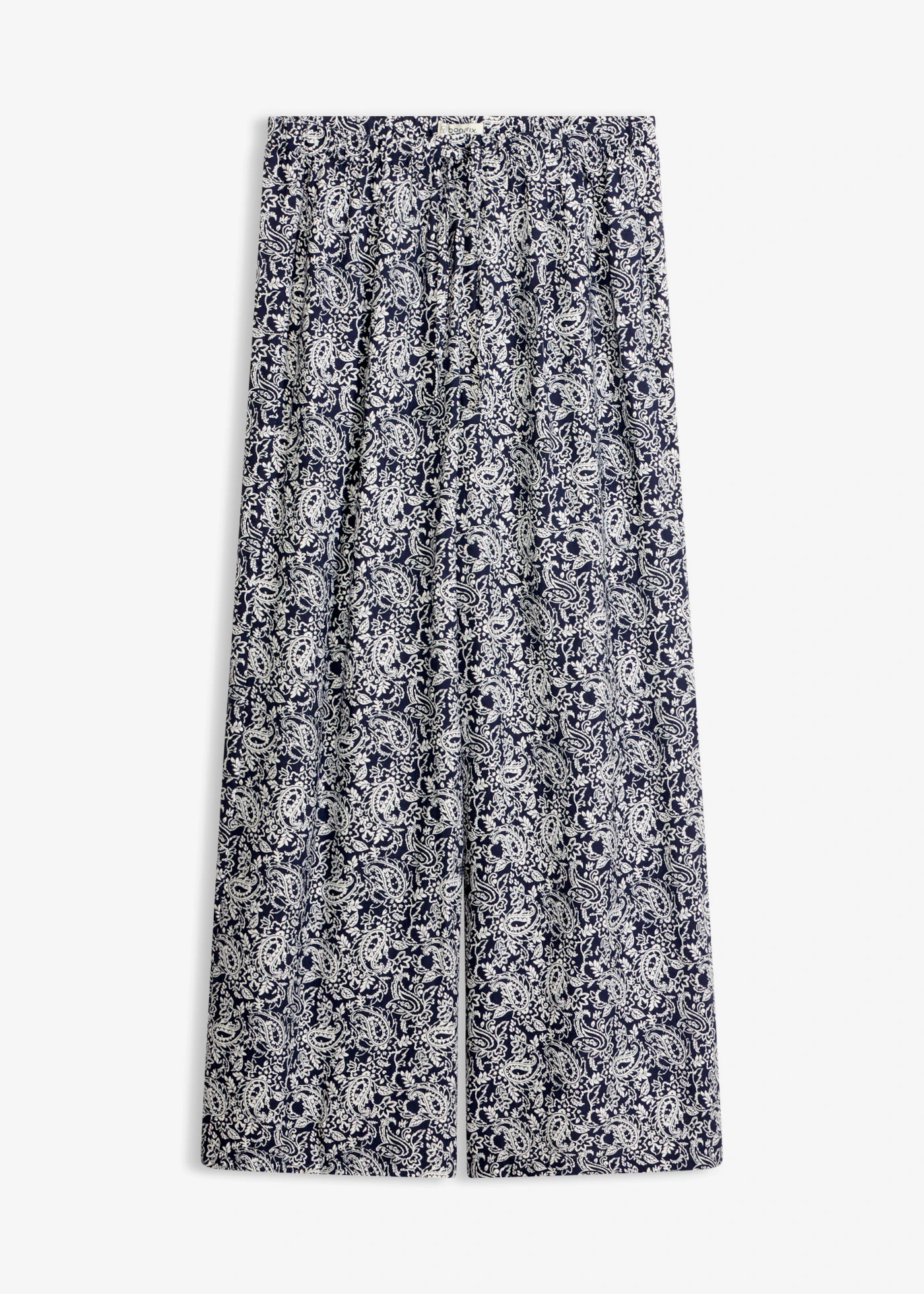 Instapbroek van een fijne viscosemix • donkerblauw-parelwit paisley • bonprix online shop